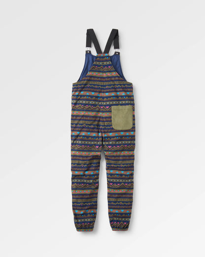 Ace Recycled Polar Fleece Dungarees - Mountain Geo Multi