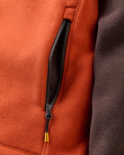 Sierrascape Women's Polartec® Fleece Hoodie - Dark Rust/Espresso - Flatlay