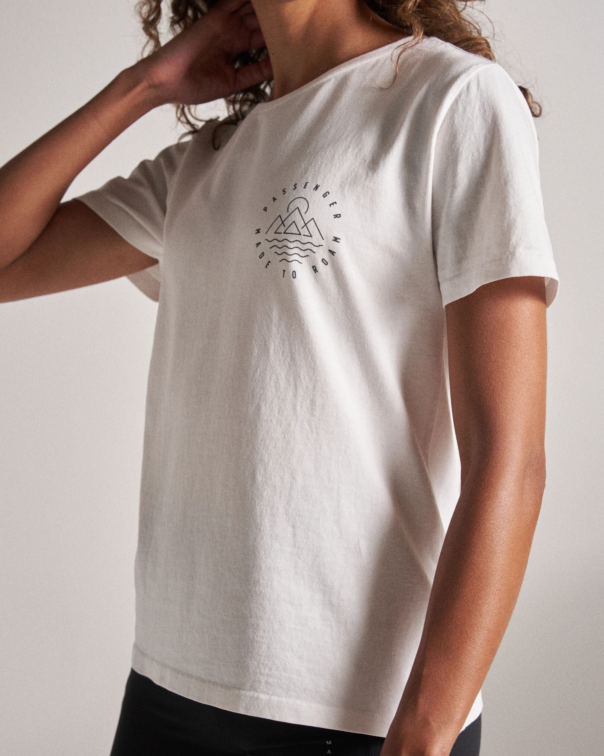 Remote Recycled Cotton T-Shirt - White - Studio Model