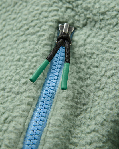 North Coast Full Zip Sherpa Fleece - Pistachio - Flatlay