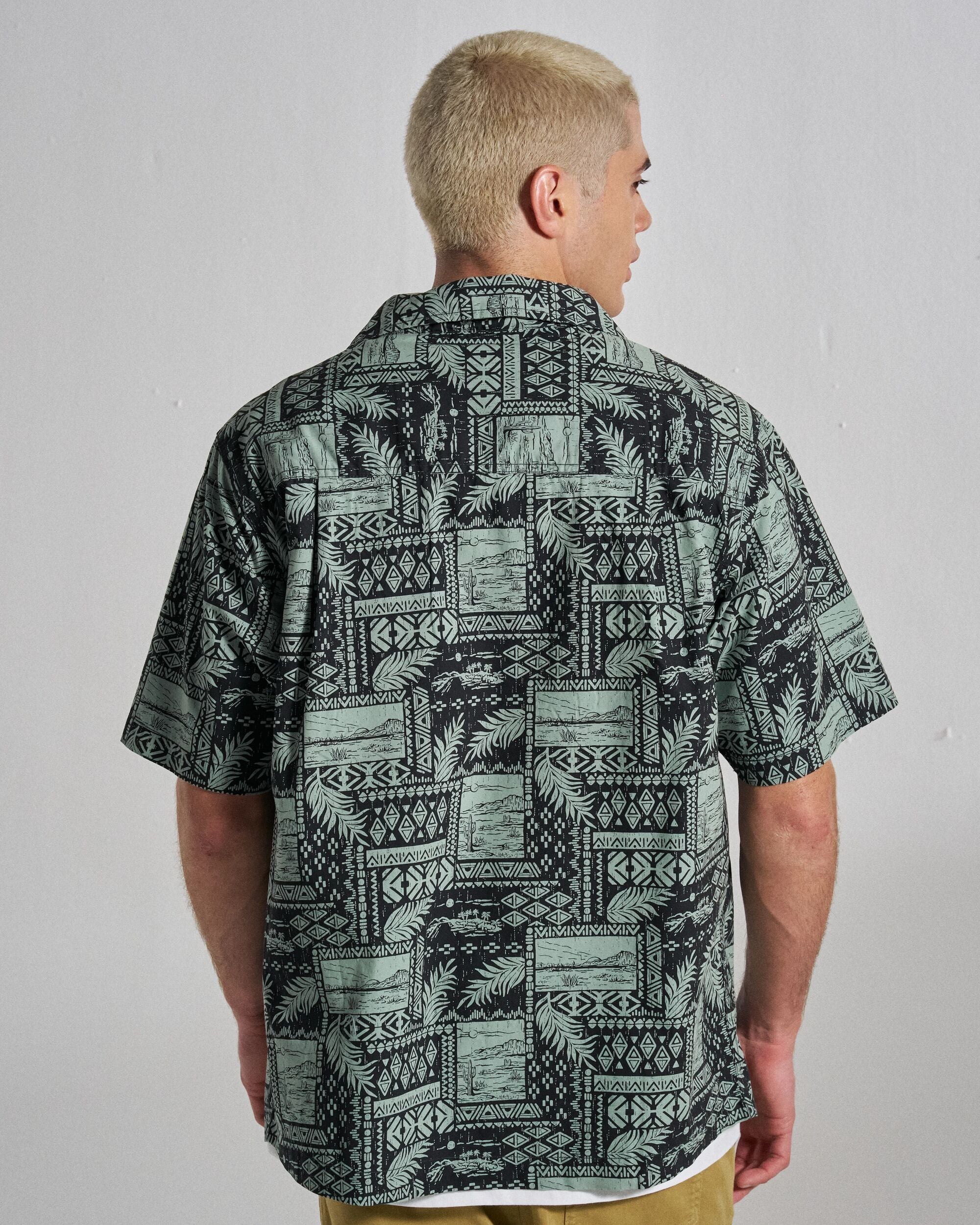 Acreage Shirt - Patchwork Faded Black - Studio Model