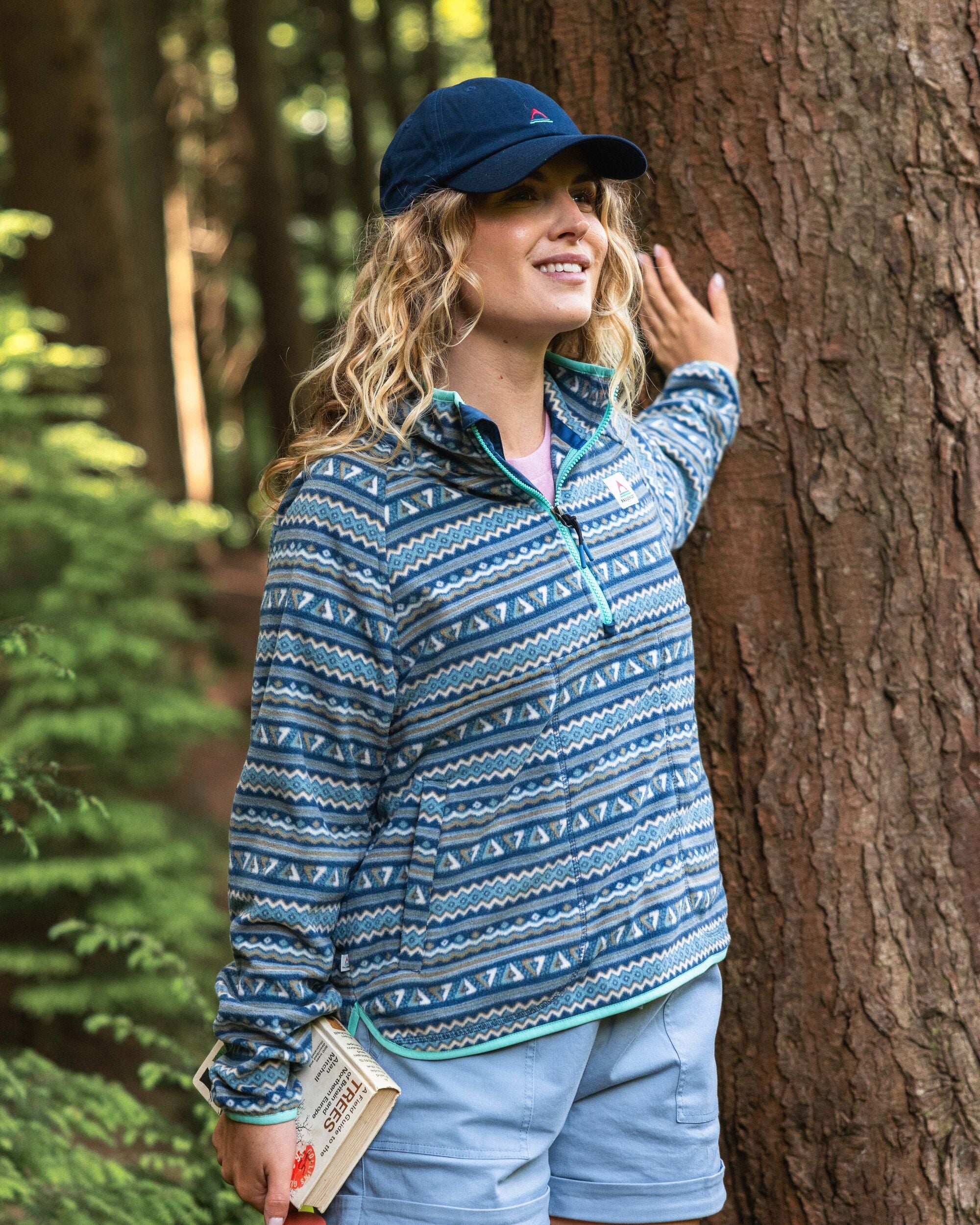 Sorrel Recycled Polar Fleece - Geo Stripe Dark Denim - Lifestyle