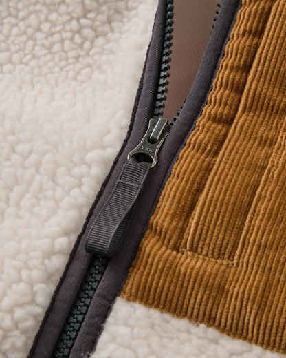 Trekker Deep Pile Sherpa Vest - Warm Ivory - Flatlay