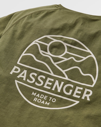 Sedona Recycled Active T-Shirt - Khaki - Flatlay