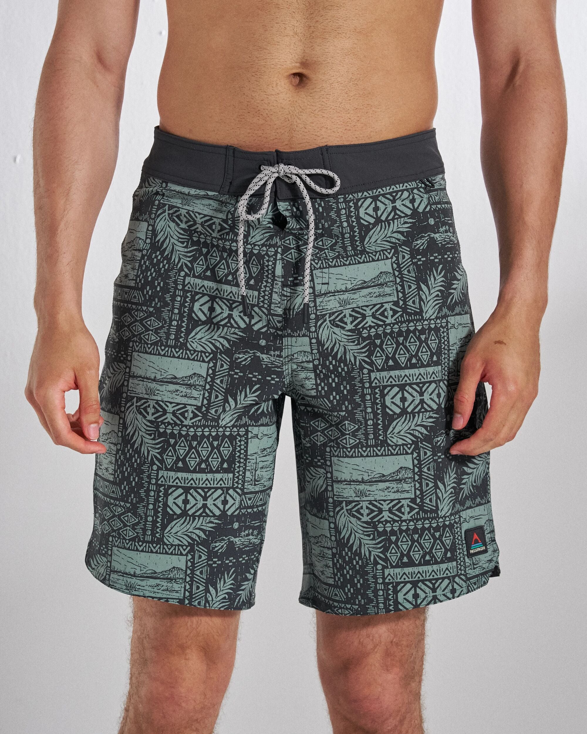 Cruiser NetPlus® 19" Boardshort - Patchwork Faded Black - Studio Model