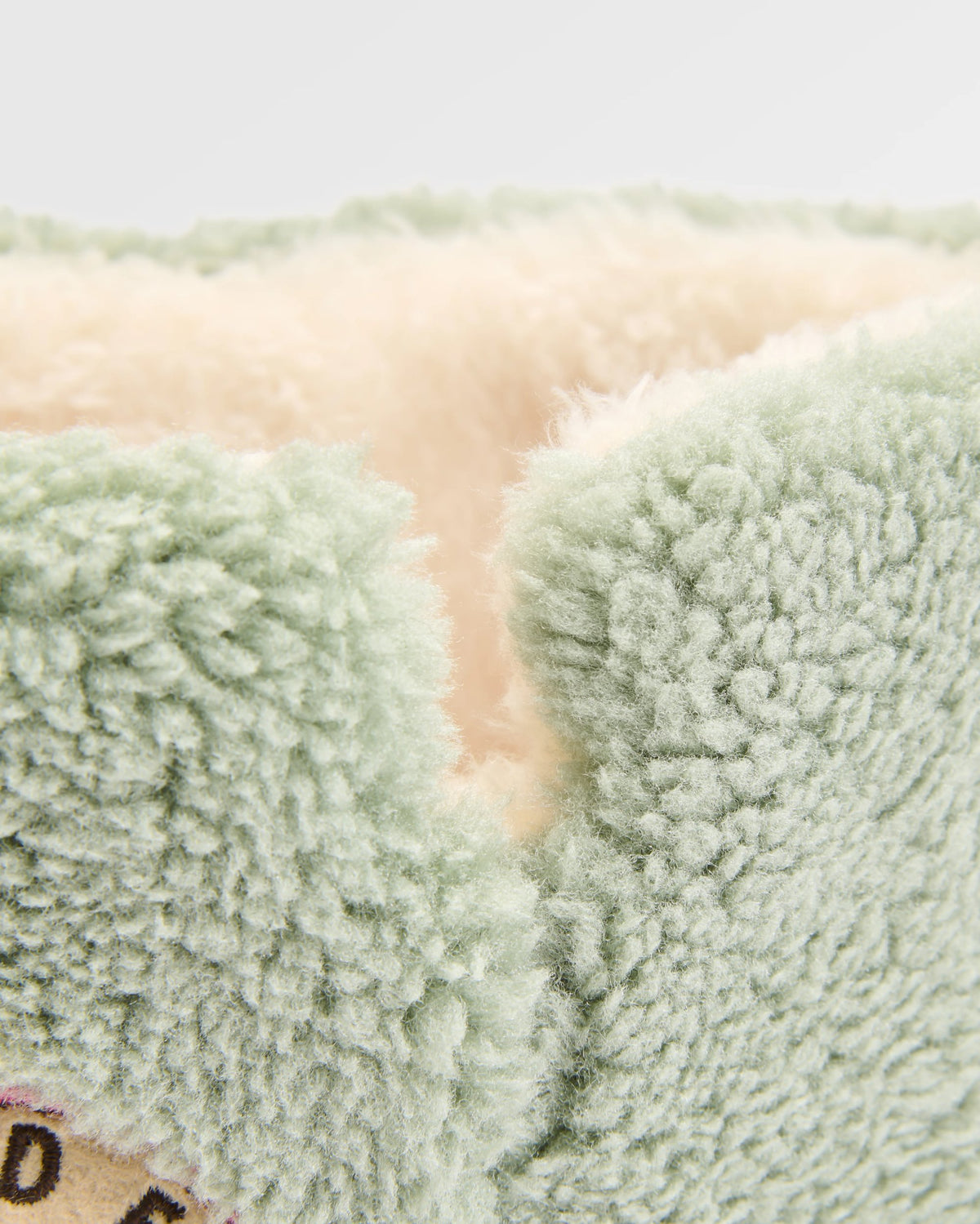 Hideaway Sherpa Fleece Slipper - Pistachio - Flatlay
