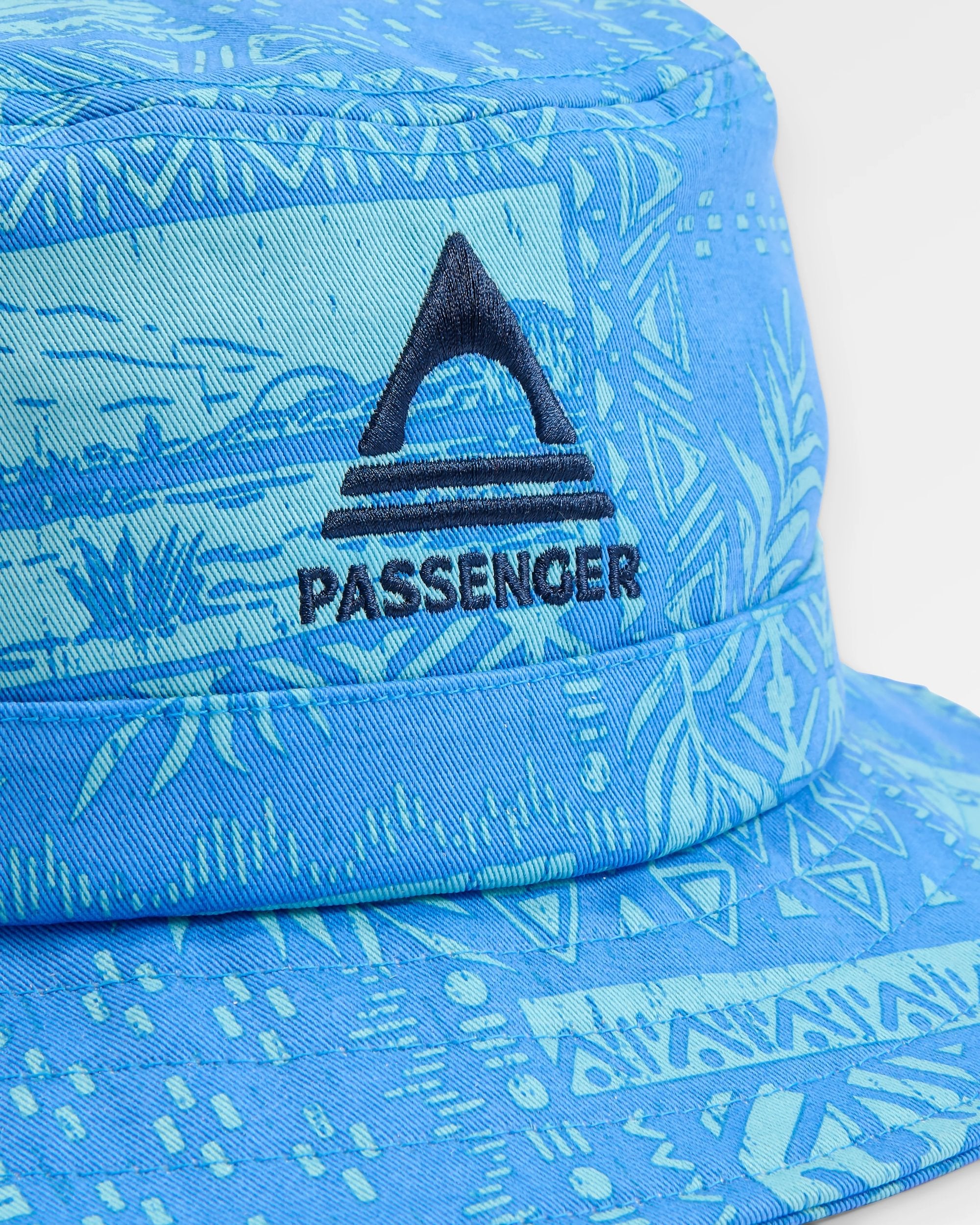 Shaded Organic Bucket Hat - Patchwork Marine Blue - Flatlay