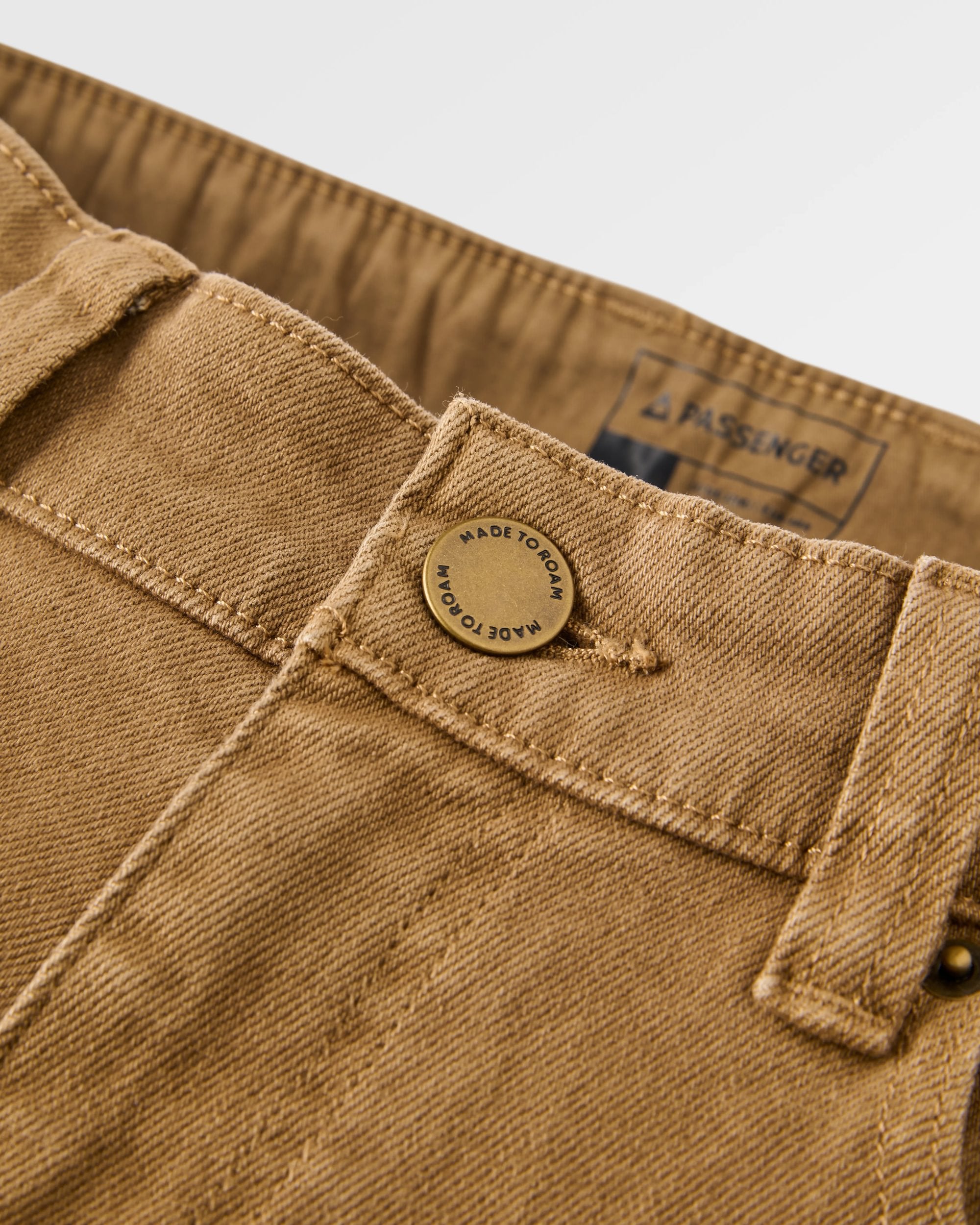 Farloche Organic Cotton Trouser - Caramel Brown - Flatlay