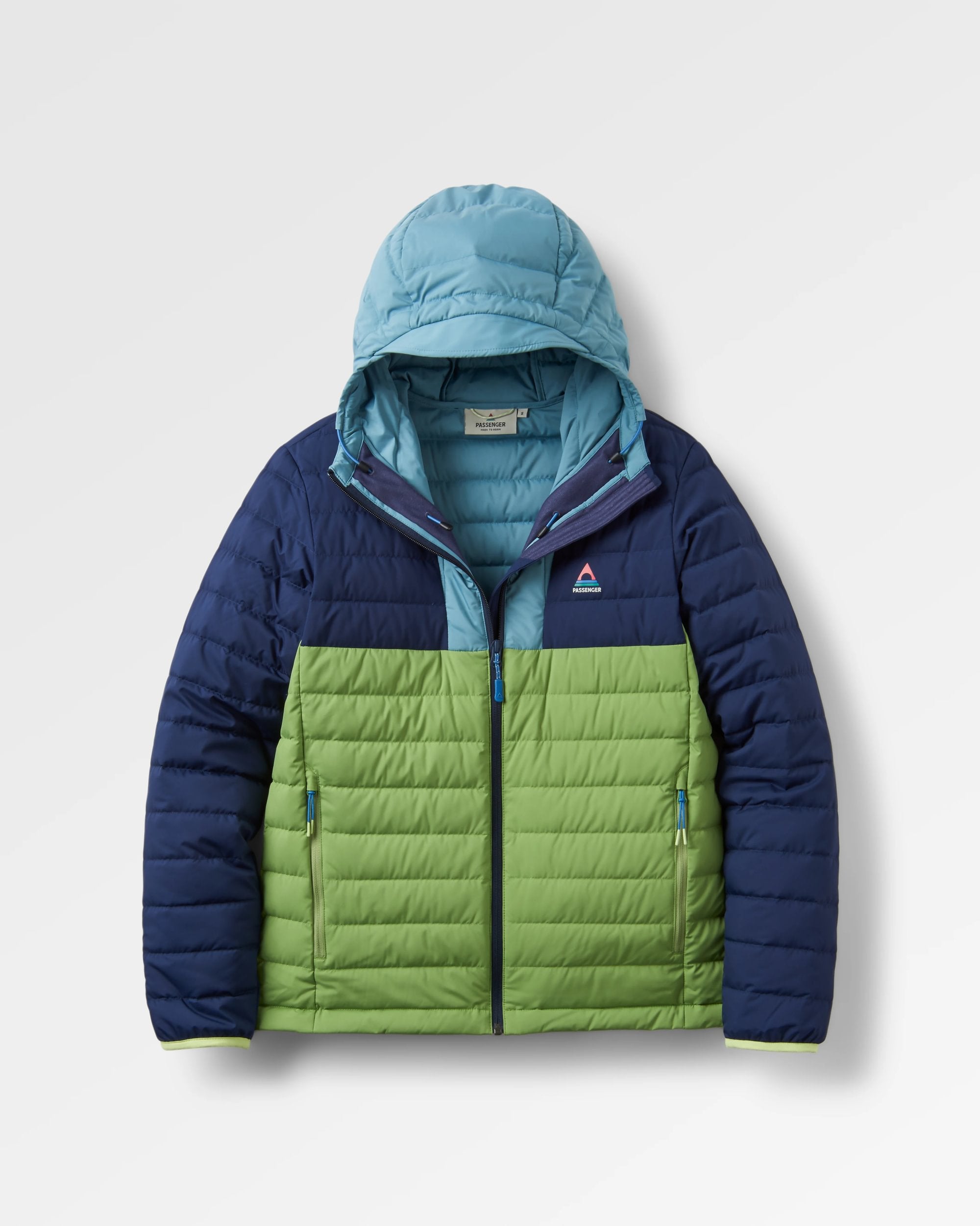 Northstar Down Recycled Jacket -  Rich Navy/Pear Green/Arctic - Flatlay