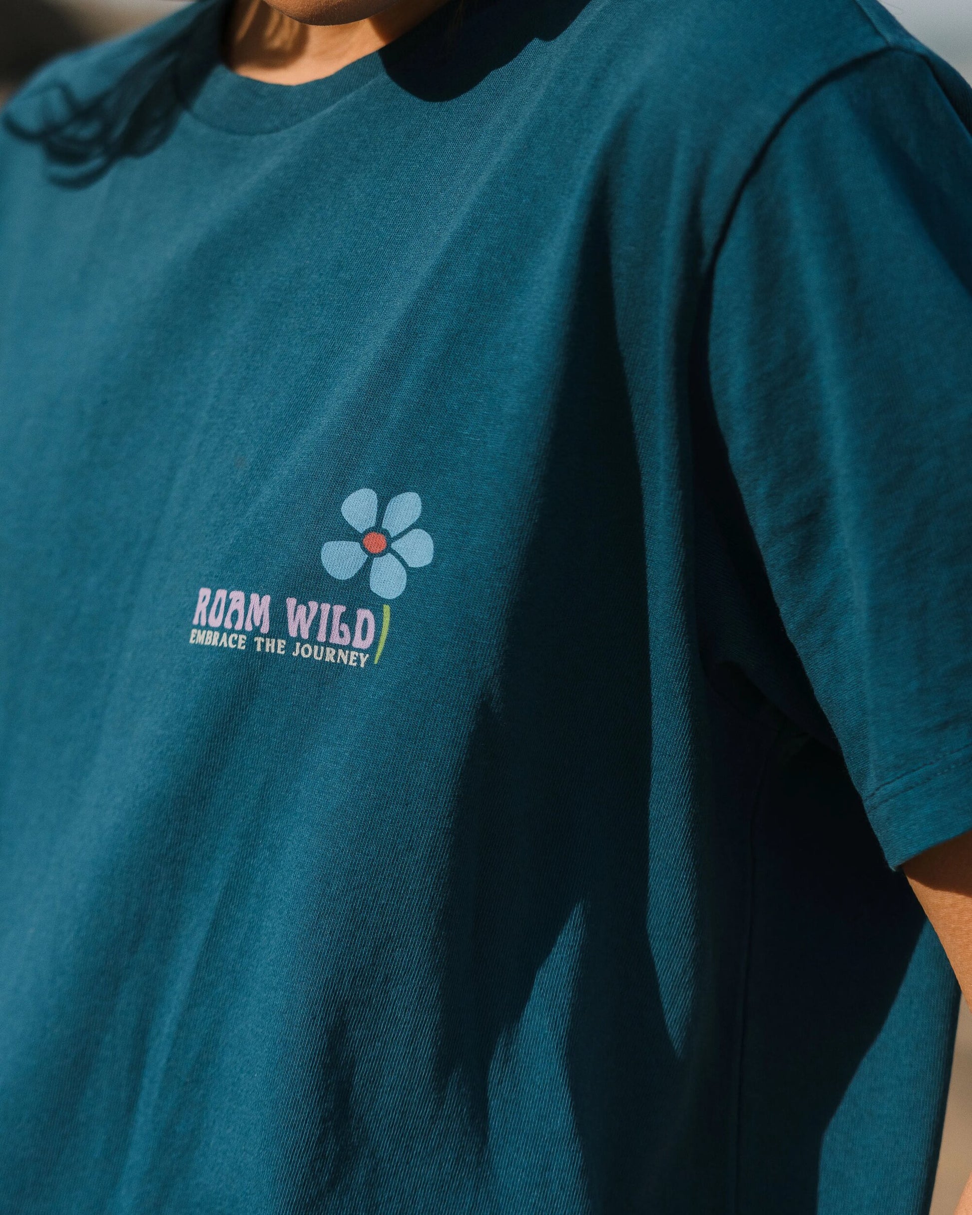 Roam Wild Recycled T-Shirt - Tidal Blue