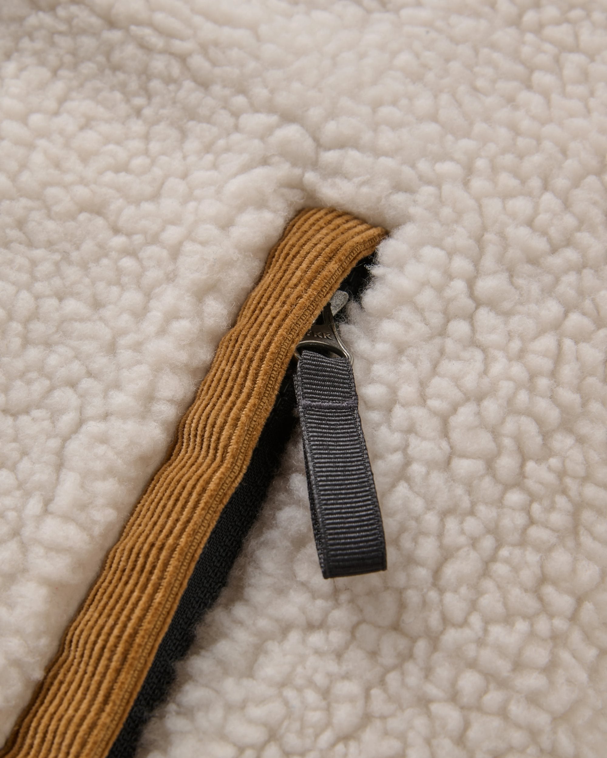 Trekker Deep Pile Sherpa Vest - Warm Ivory - Flatlay