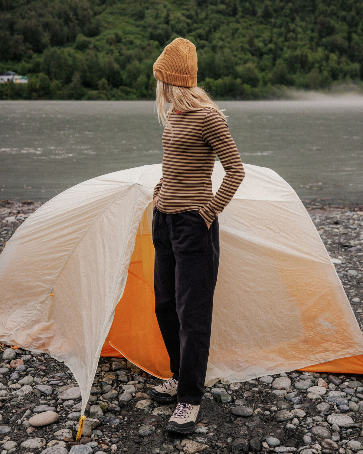 Out There Ribbed LS T-Shirt - Chestnut - Lifestyle