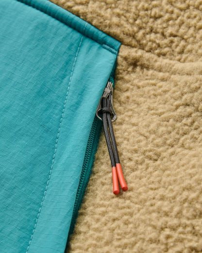 Alexander Sherpa Fleece - Pacific Green/Biscuit - Flatlay