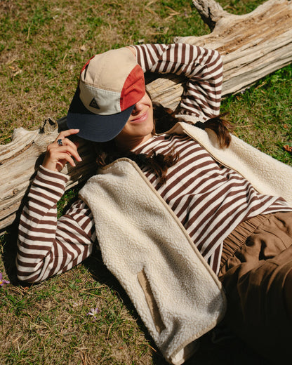 Tawny Collarless Deep-Pile Sherpa Gilet - Oat - IGC