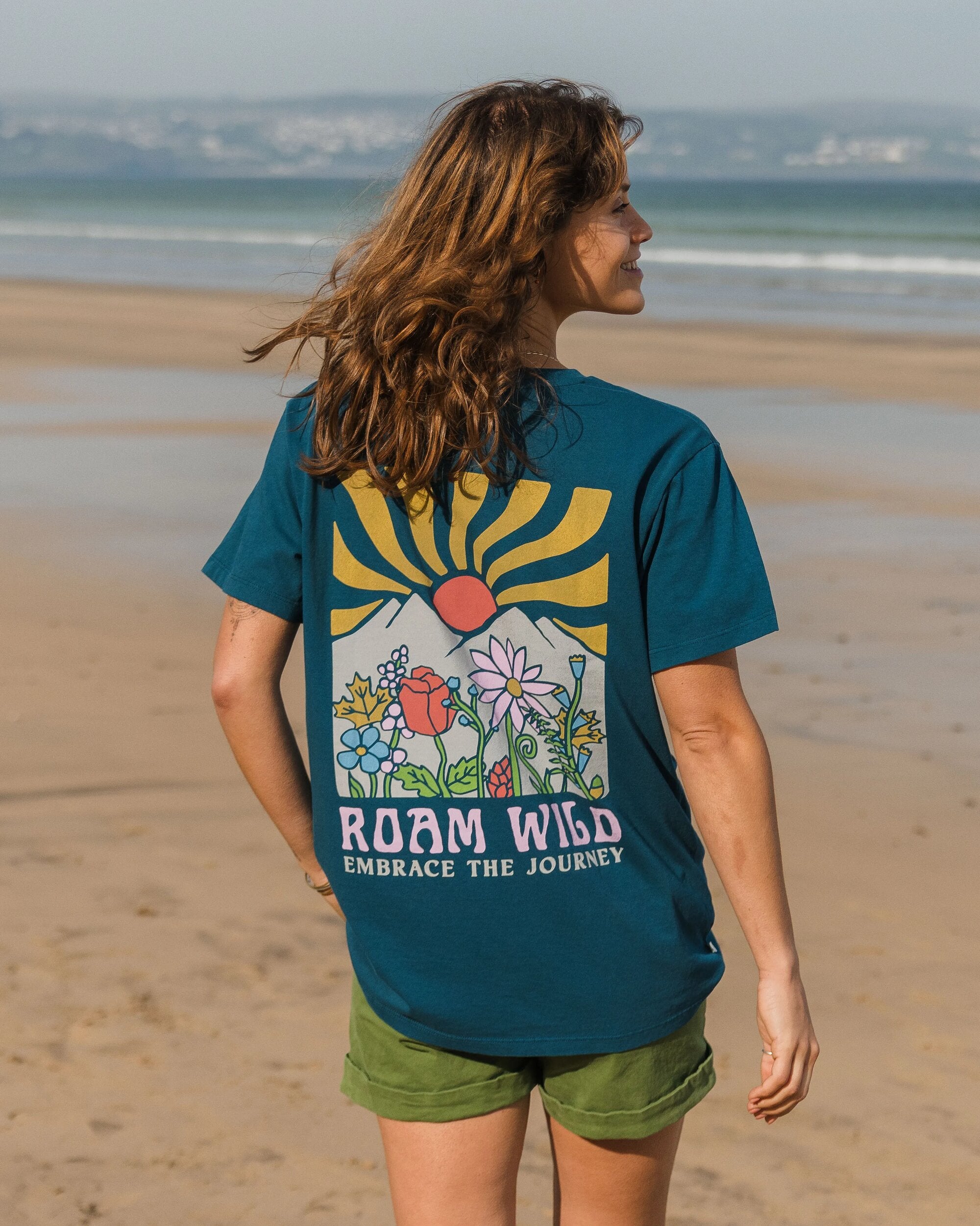 Roam Wild Recycled T-Shirt - Tidal Blue - Lifestyle