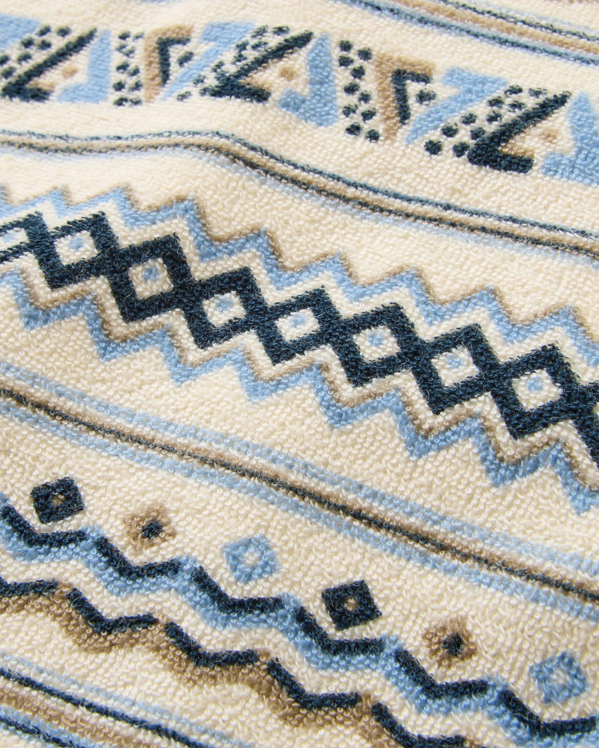 Groovy Towelling Hoodie - Geo Stripe Birch  - Flatlay