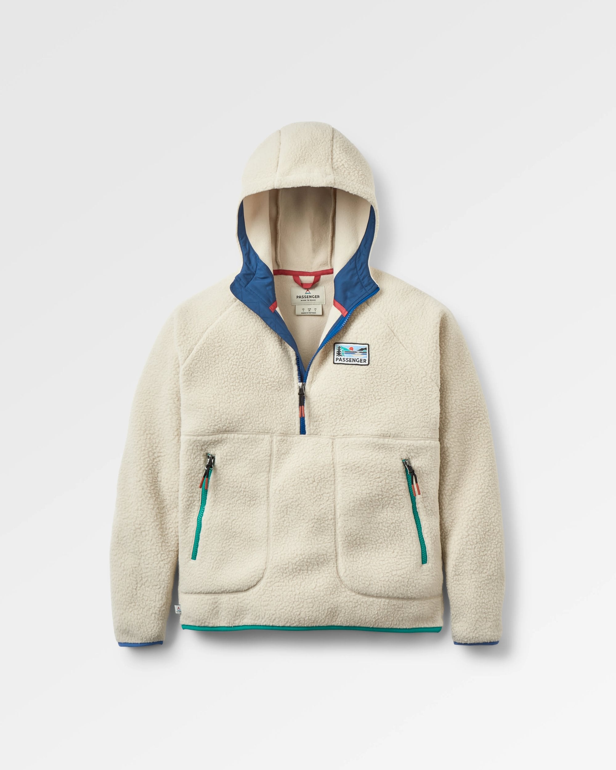 Maine 1/2 Zip Recycled Sherpa Fleece - Oatmeal - Flatlay