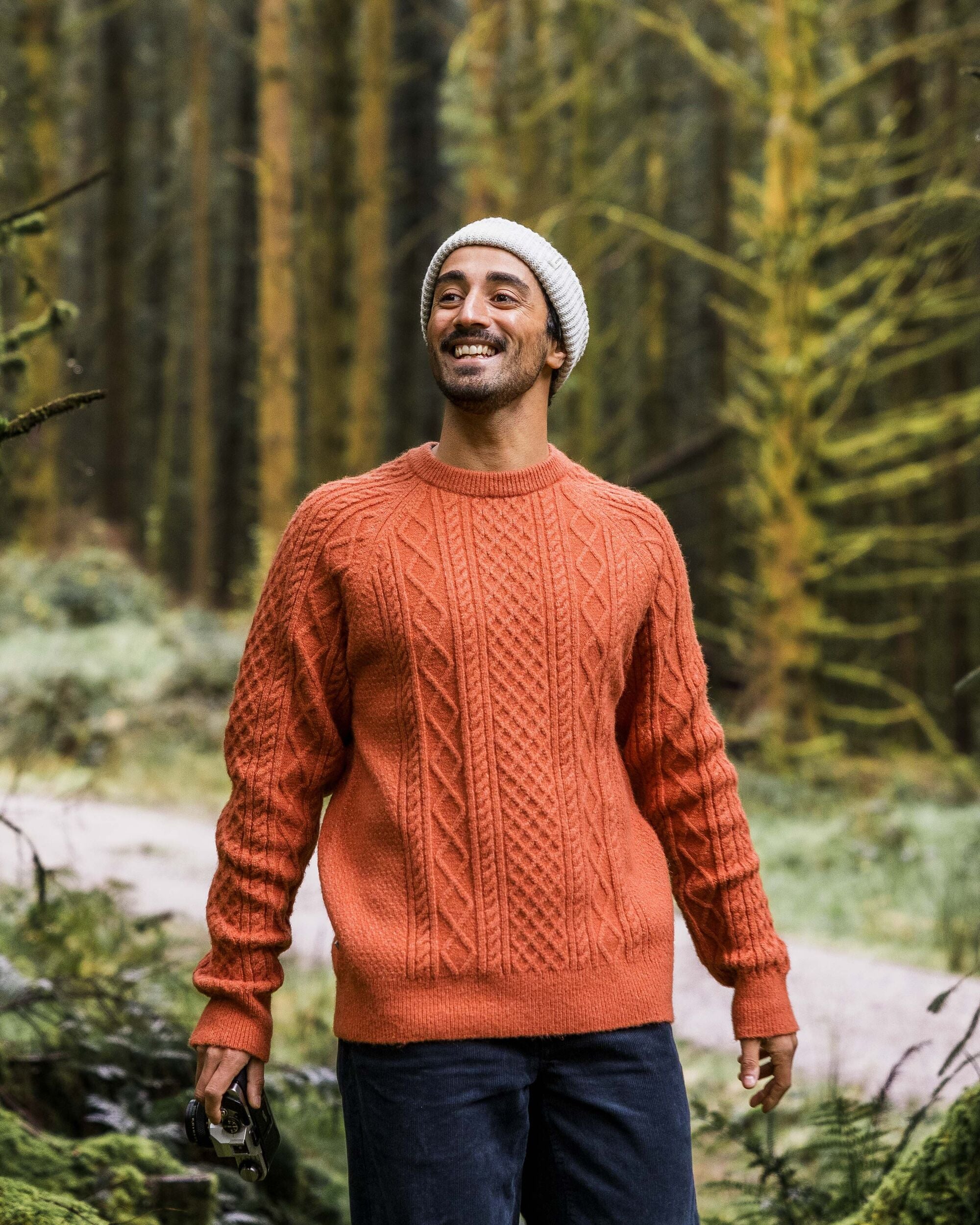 Sandbar Cable Knitted Jumper - Baked Clay - Lifestyle