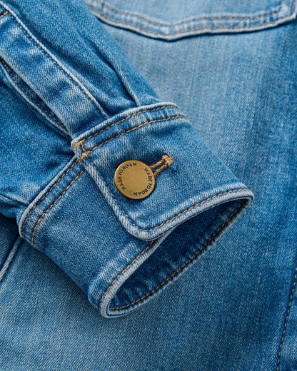 Stella Denim LS Shirt - Light Wash Denim - Flatlay