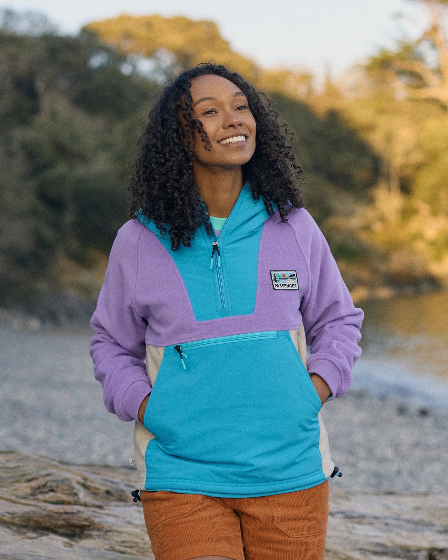 Alexander Recycled Hooded Polar Fleece  - Retro Purple/Bluejay - Lifestyle