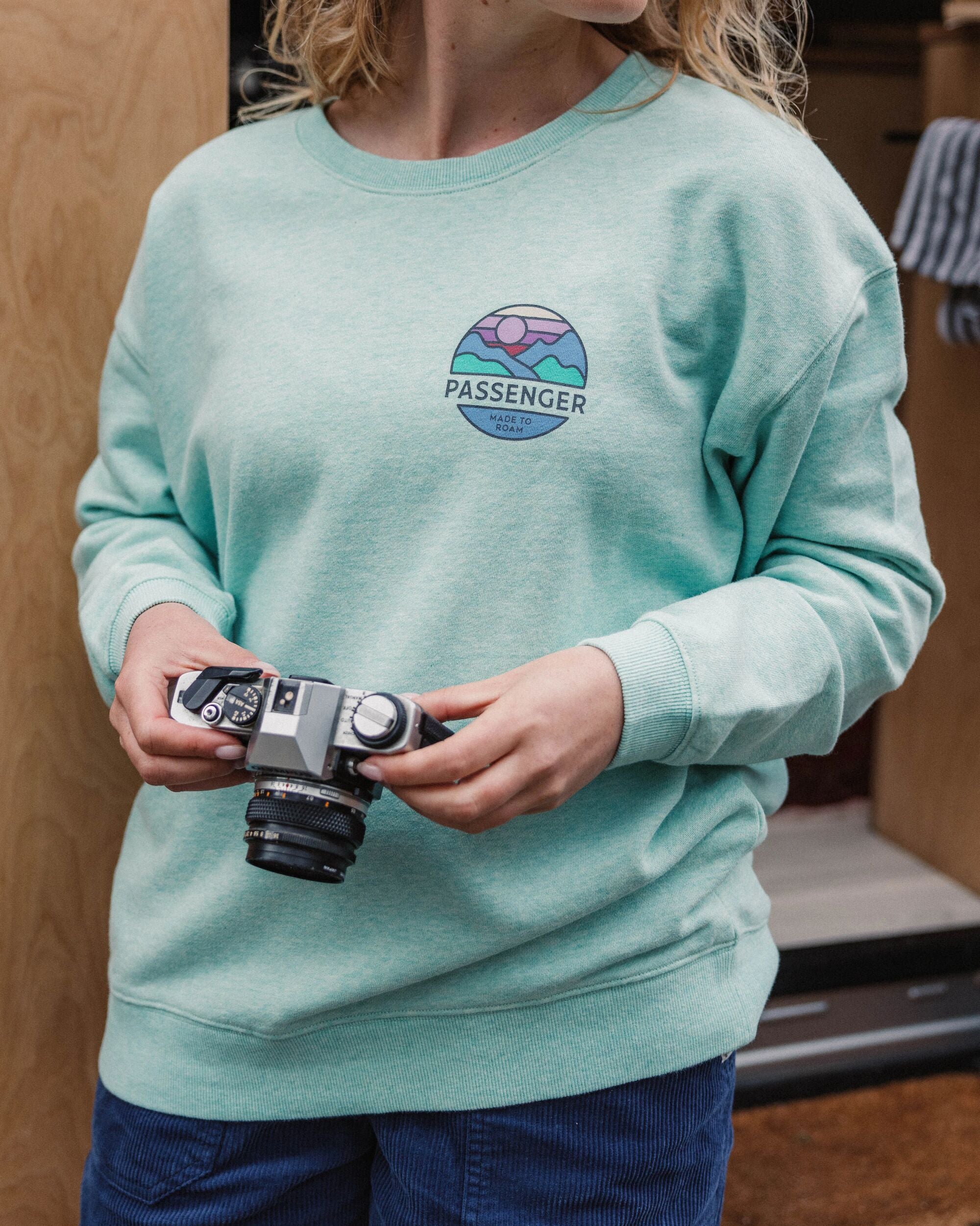 Laidback Organic Cotton Sweatshirt - Aqua Marl - Lifestyle
