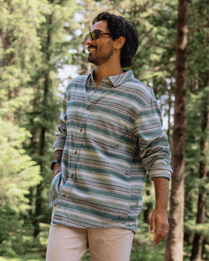 Backcountry Stripe Light Shirt - Grey Marl/Mediterranean Stripe - Lifestyle