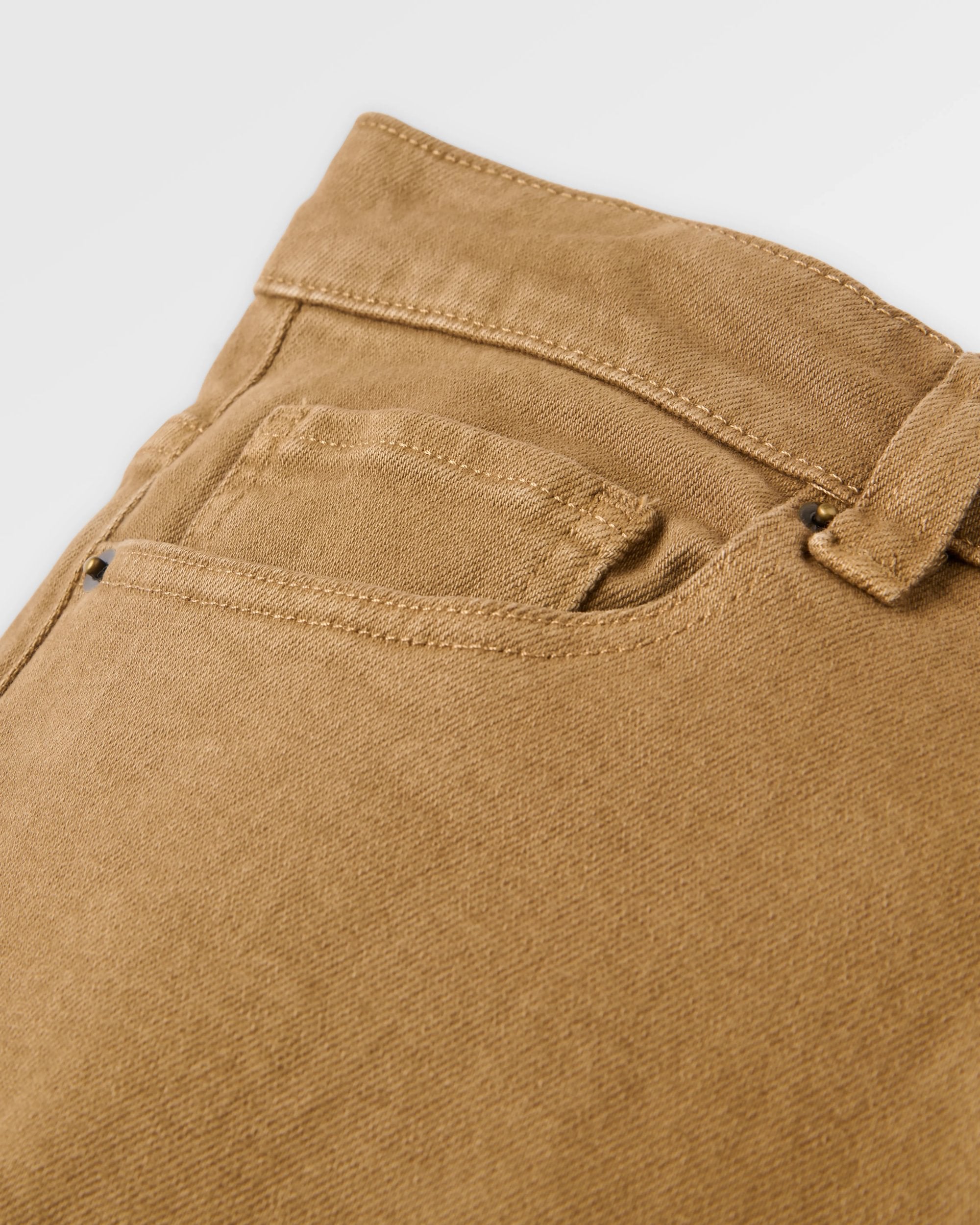 Farloche Organic Cotton Trouser - Caramel Brown - Flatlay
