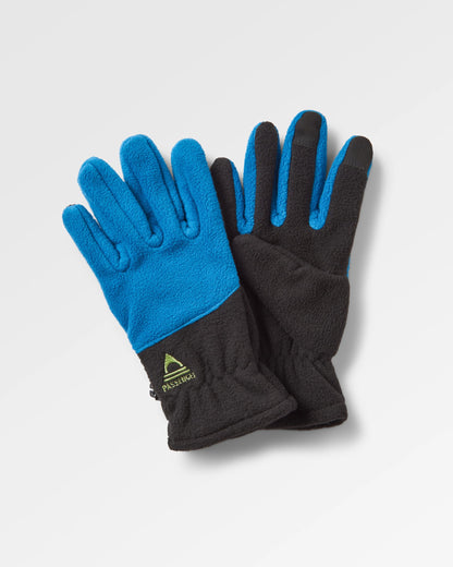 Daytrip Recycled Polar Fleece Touch Screen Gloves - Black/Tidal Blue