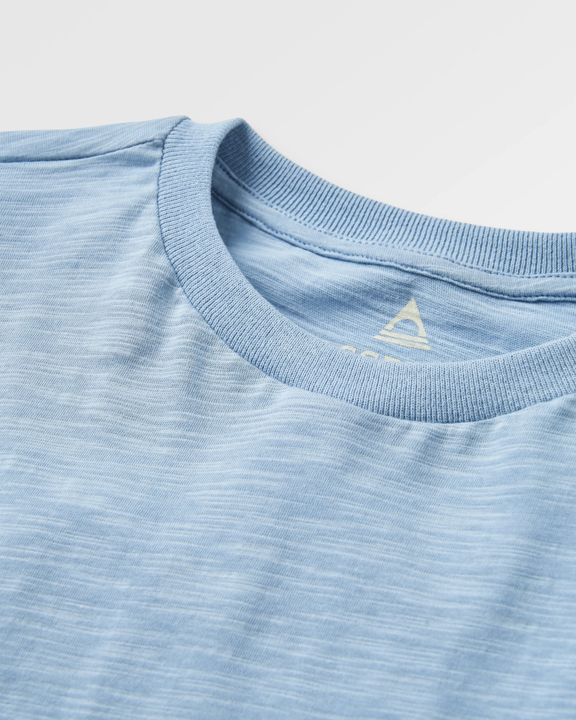 Laidback Recycled Cotton T-Shirt - Faded Denim - Flatlay