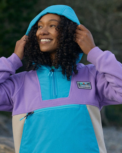 Alexander Recycled Hooded Polar Fleece  - Retro Purple/Bluejay - Lifestyle