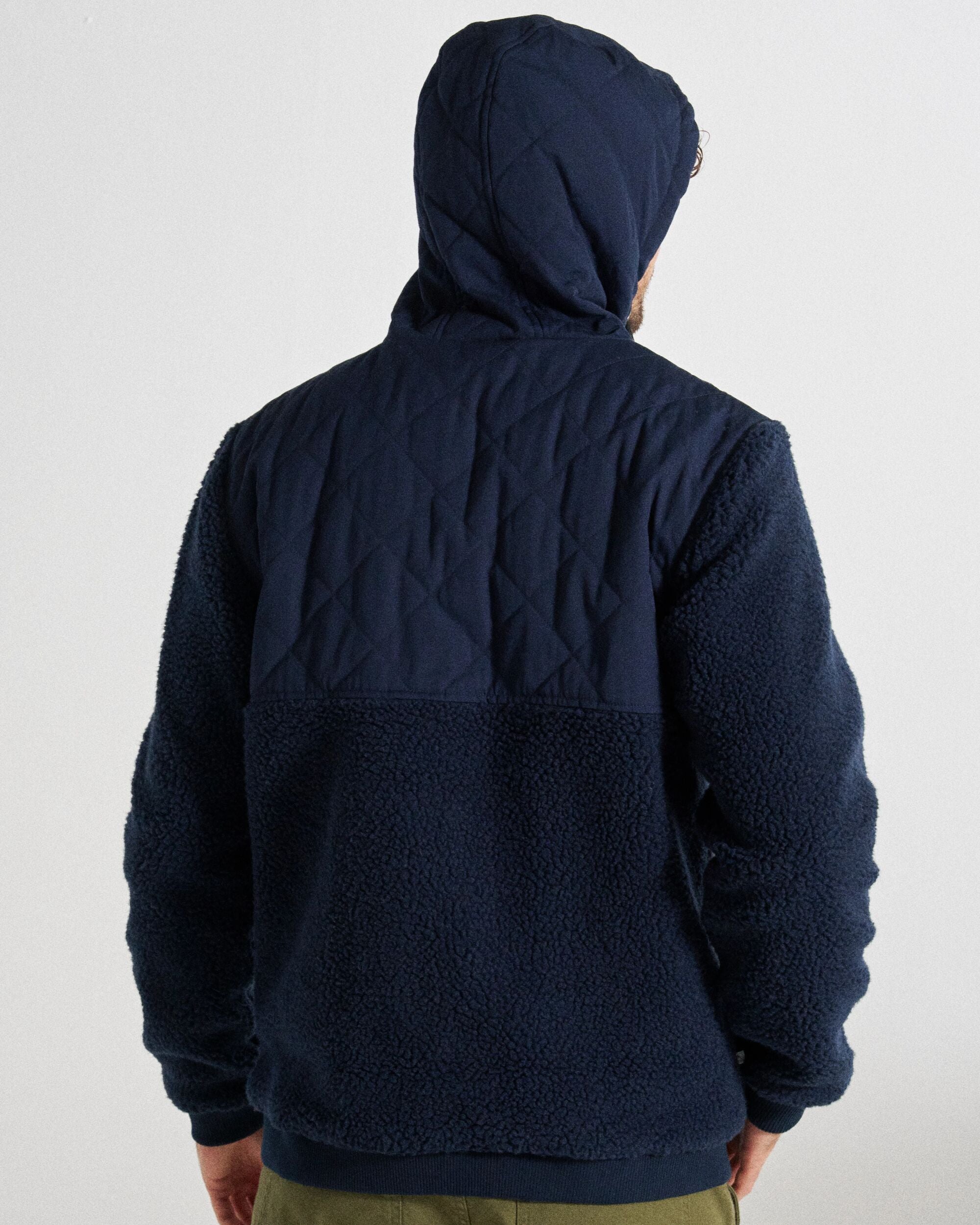 Adventure Recycled Deep-Pile Sherpa Fleece - Rich Navy - Studio Model