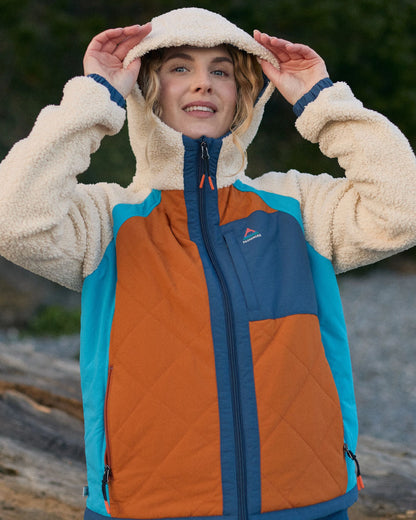 Lara Quilted Jacket - Oat/Sunset Orange - Lifestyle