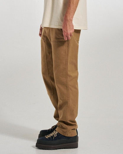Vantage Lined Cotton Canvas Trouser - Caramel - Studio Model