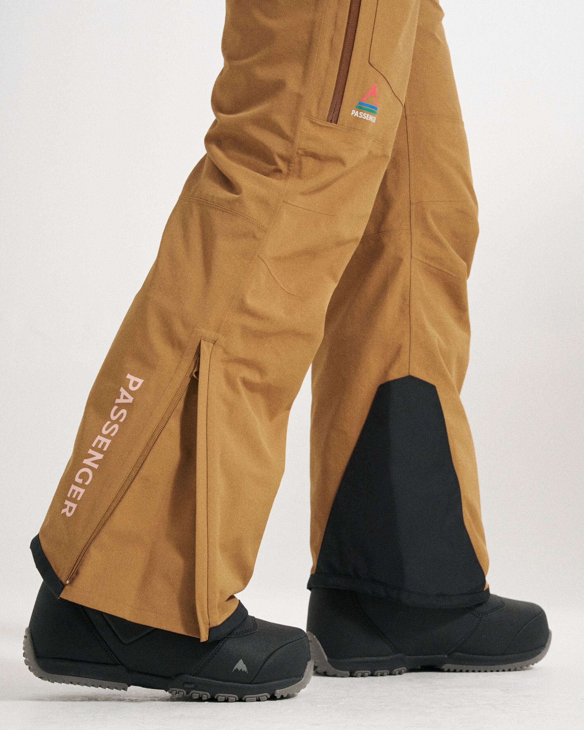 Snowscape Women's Recycled Bibpant - Toffee - Studio Model