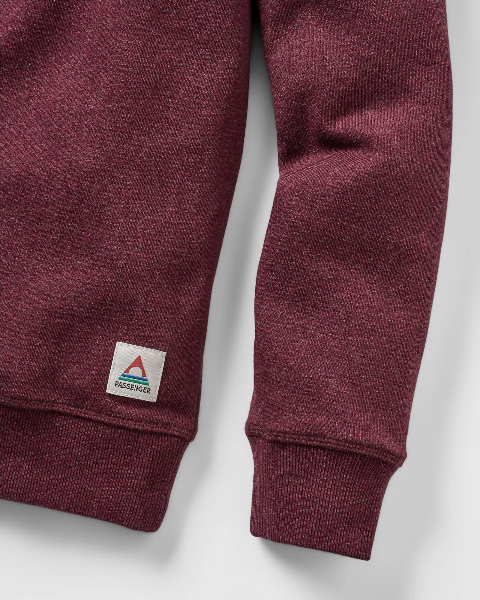 Heritage Recycled Cotton Sweatshirt - Wine Marl - Flatlay