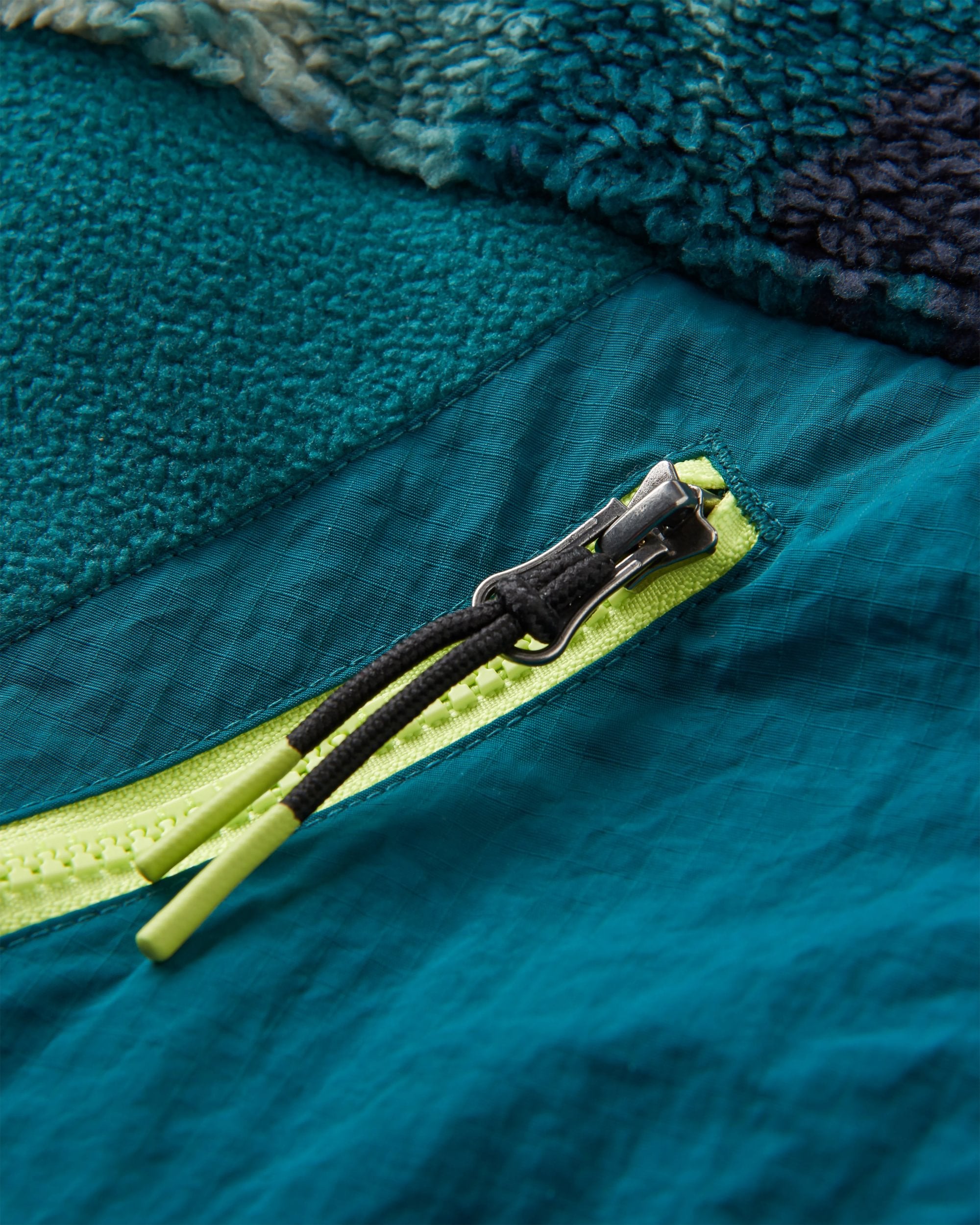 Navegado Recycled Soft-Touch Sherpa Fleece - Alpine Camo Rain Forest - Flatlay