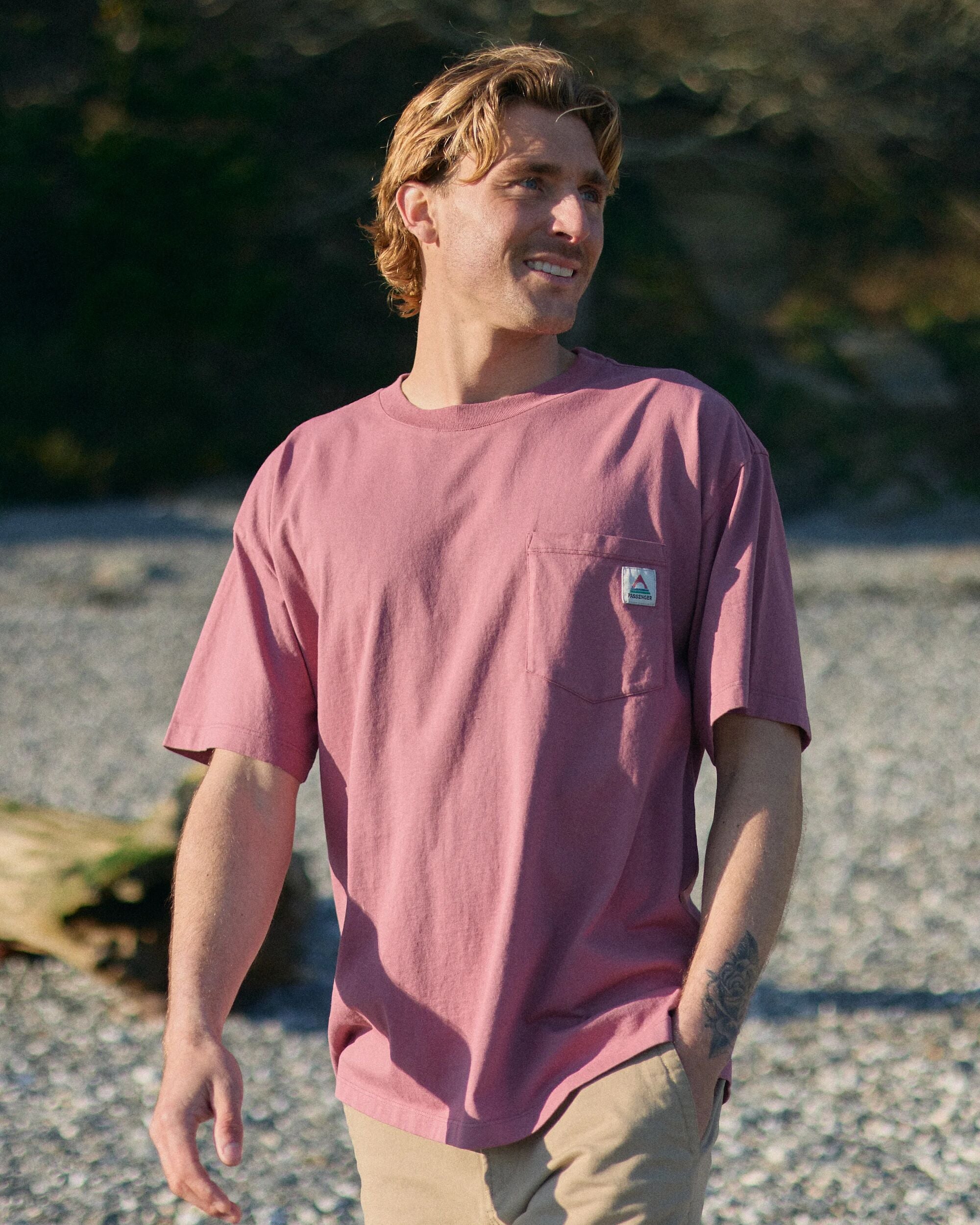 Heritage Recycled Relaxed Fit T-Shirt - Mauve Dusk - Lifestyle