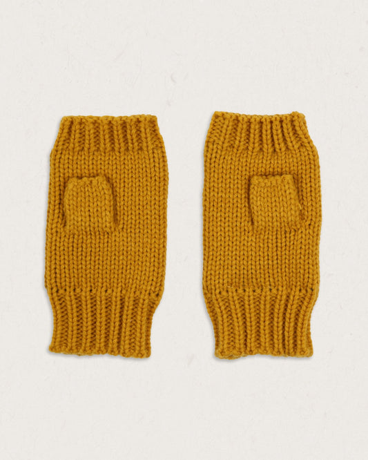 Flurry Recycled Fleece Lined Fingerless Mittens - Dandelion Yellow