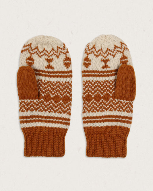 Powder Fleece Lined Recycled Acrylic Mittens - Glazed Ginger