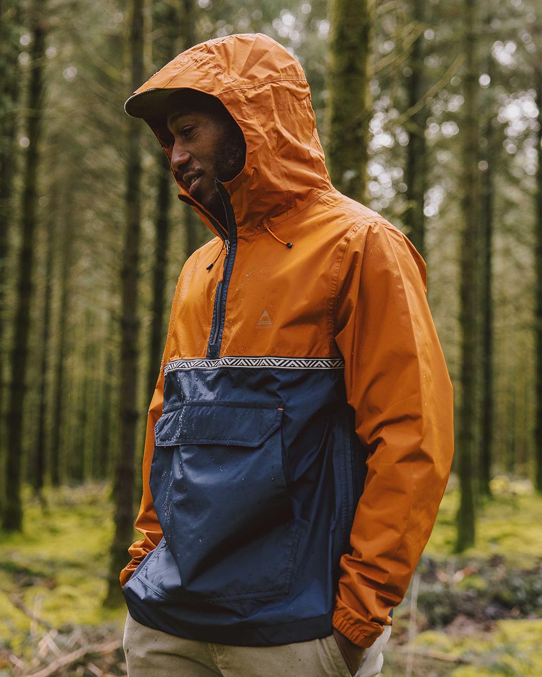 Flow 1/2 Zip Recycled Waterproof Jacket - Glazed Ginger/Deep Navy